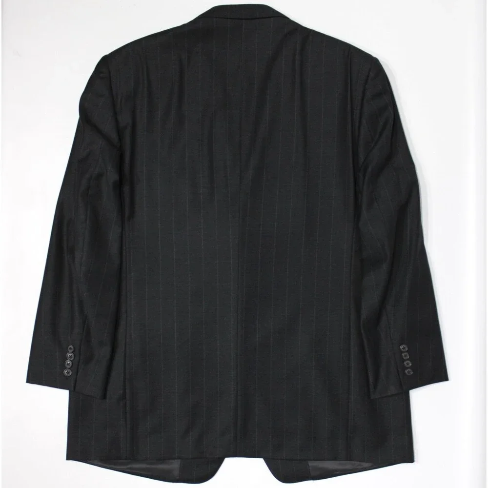 Ermenegildo Zegna 100% Wool Black Pinstriped 3-Button Blazer Men 46R (56EU)